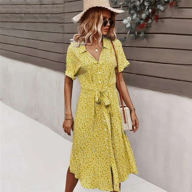 OLIVIA - Stylisches Sommerkleid mit schönen Knöpfen