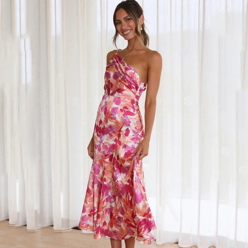 Elena - Schulternahes Kleid mit Blumenmuster